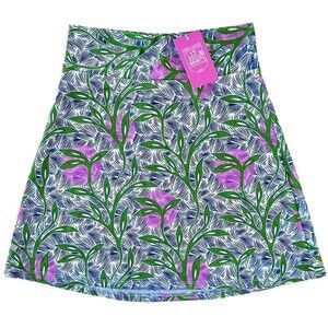 Liberty & Justice Women's Swim Skirt Cover Up Size M Green/Pink Floral